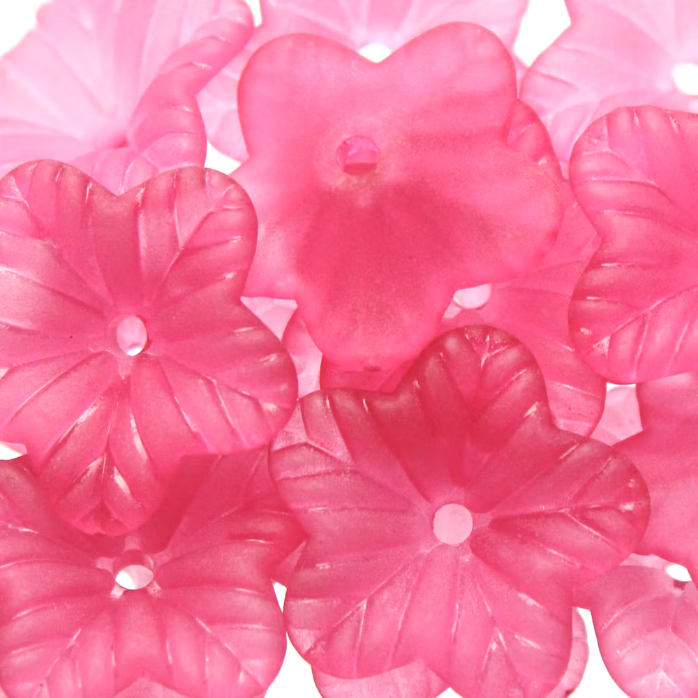 Fuchsia Frost Blomma Akrylpärla 5-bladig 18mm 1st
