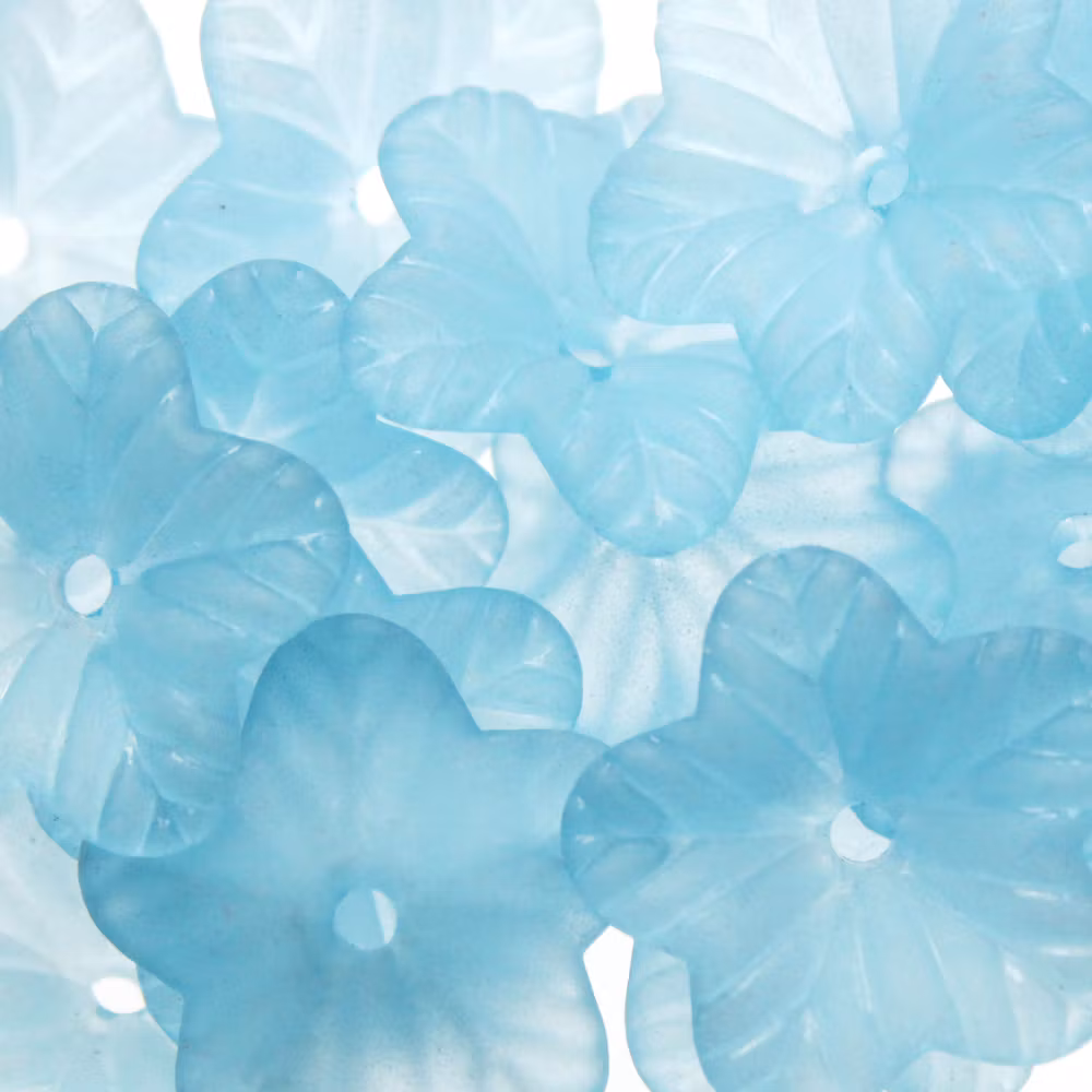 Aqua Frost Blomma Akrylpärla 5-bladig 18mm 1st