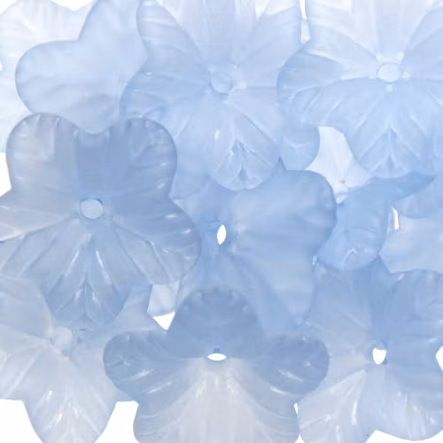 Sapphire Frost Blomma Akrylpärla 5-bladig 18mm 1st