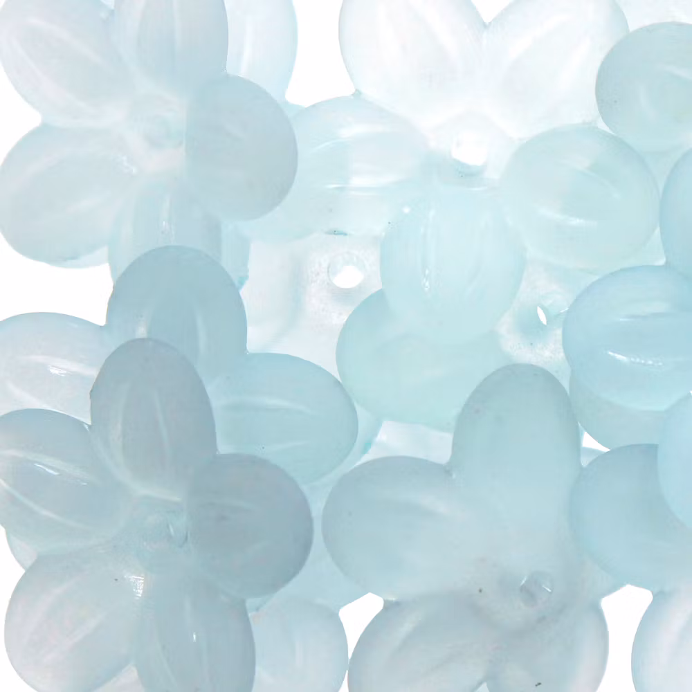 Light Blue Frost Blomma Akrylpärla 5-bladig 20mm 1st