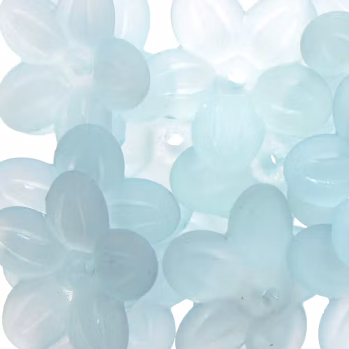 Light Blue Frost Blomma Akrylpärla 5-bladig 20mm 1st