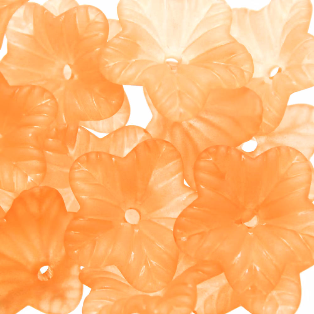 Orange Frost Blomma Akrylpärla 5-bladig 18mm 1st