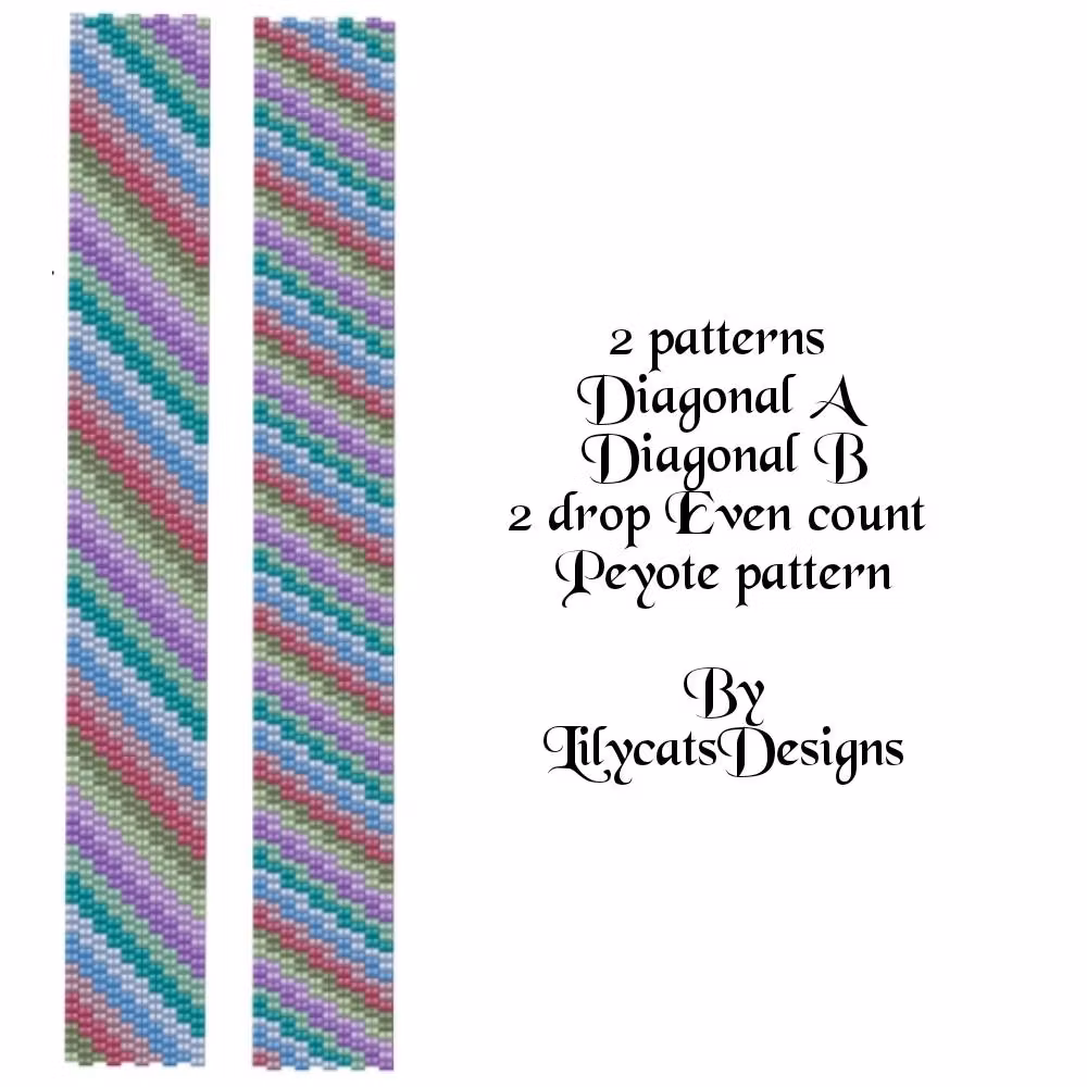 Diagonal A och B Peyote Armband PDF