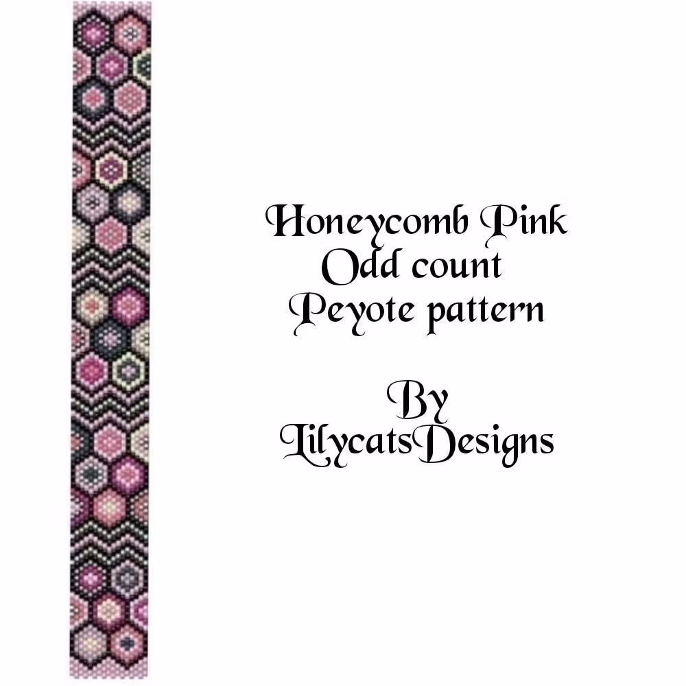 Honeycomb Pink Peyote Armband PDF