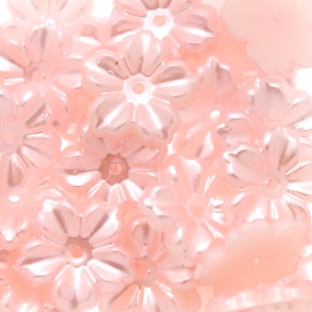 Light Pink Pastel Blomma Plastpärla 5-bladig 12mm 10st