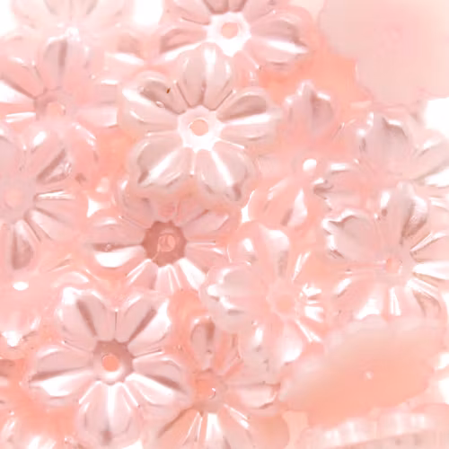 Light Pink Pastel Blomma Plastpärla 5-bladig 12mm 10st