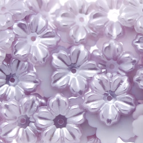 Violet Pastel Blomma Plastpärla 5-bladig 12mm 10st