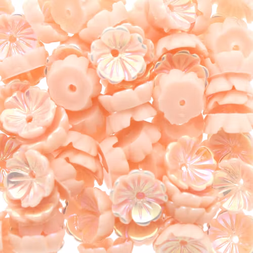 Peach AB Blomma Resinpärla 5-bladig 8mm 10st