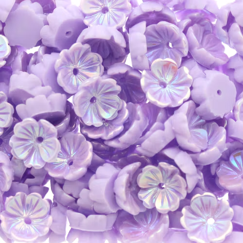 Violet AB Blomma Resinpärla 5-bladig 8mm 10st