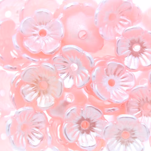 Light Pink Pastel Blomma Akrylpärla 5-bladig 10mm 10st