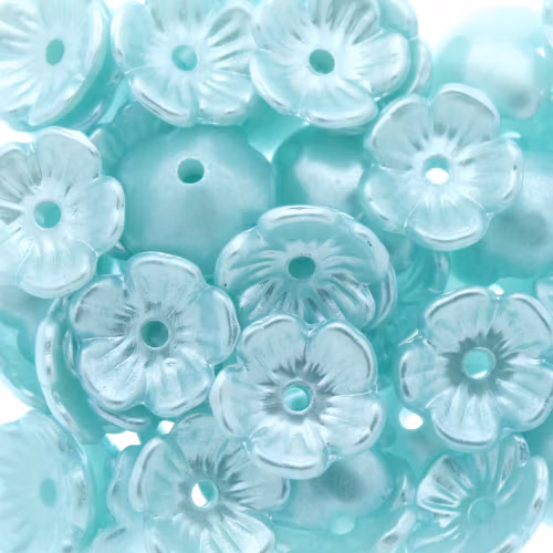 Azore Pastel Blomma Akrylpärla 5-bladig 10mm 10st