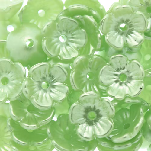 Peridot Pastel Blomma Akrylpärla 5-bladig 10mm 10st
