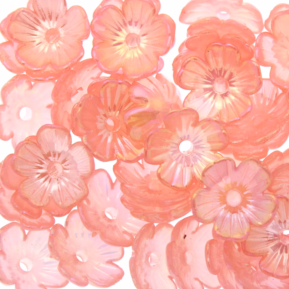 Coral AB Blomma Akrylpärla 5-bladig 10mm 10st