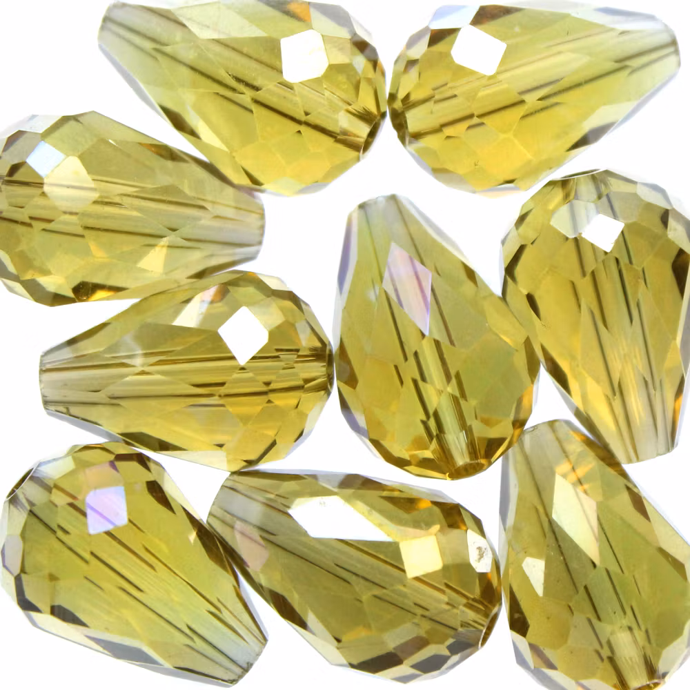 Light Topaz AB Droppe Glas 15x10mm 1st