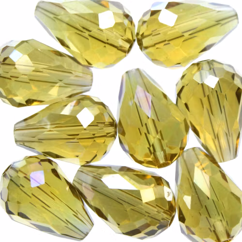 Light Topaz AB Droppe Glas 15x10mm 1st