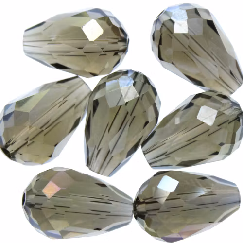 Light Smoked Topaz AB Droppe Glas 15x10mm 1st
