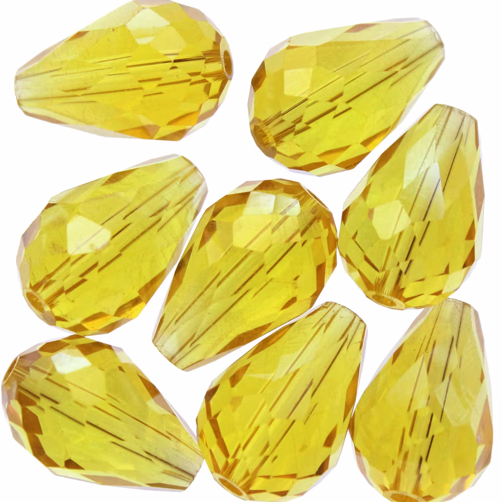 Yellow AB Droppe Glas 15x10mm 1st