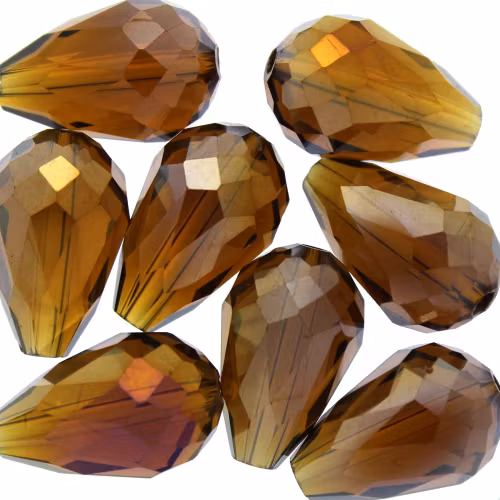 Dark Topaz AB Droppe Glas 15x10mm 1st