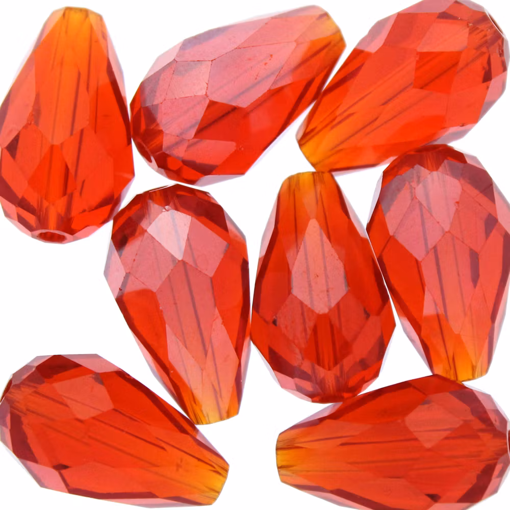 Light Siam Luster Droppe Glas 15x10mm 1st