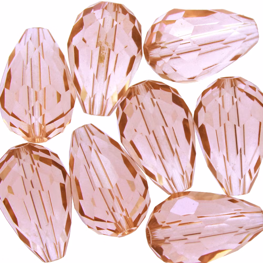 Peach Droppe Glas 15x10mm 1st