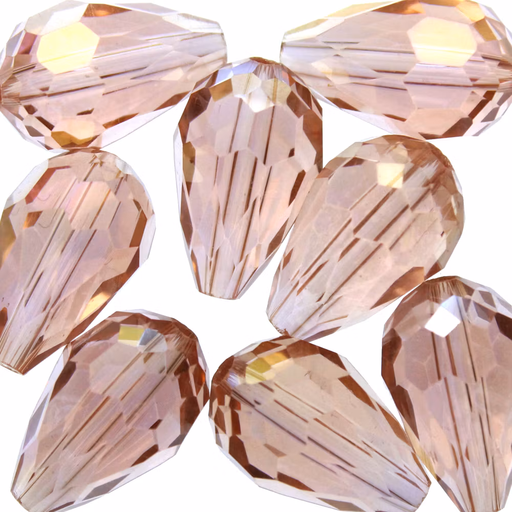 Peach AB Droppe Glas 15x10mm 1st