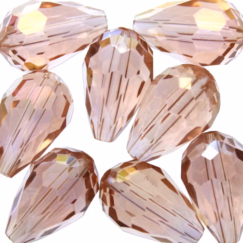 Peach AB Droppe Glas 15x10mm 1st