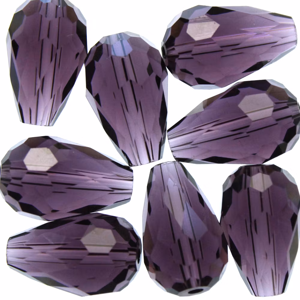 Purple Droppe Glas 15x10mm 1st