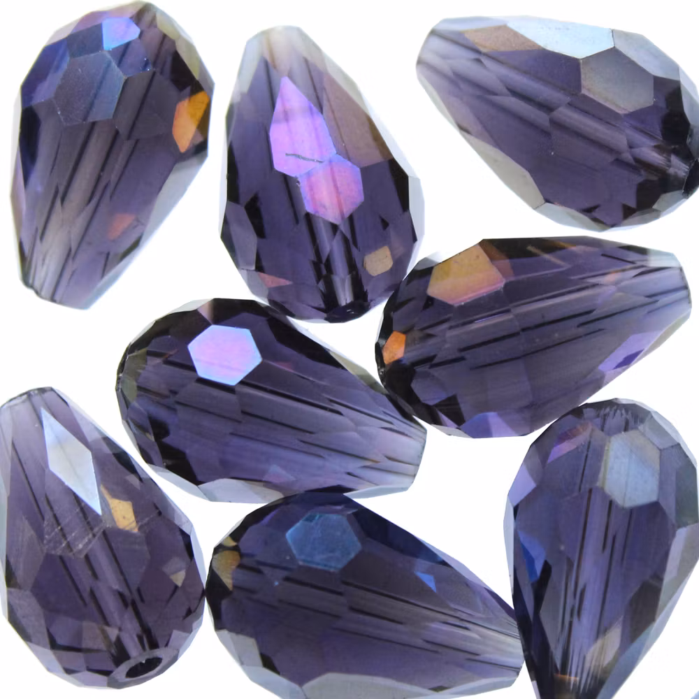 Purple AB Droppe Glas 15x10mm 1st