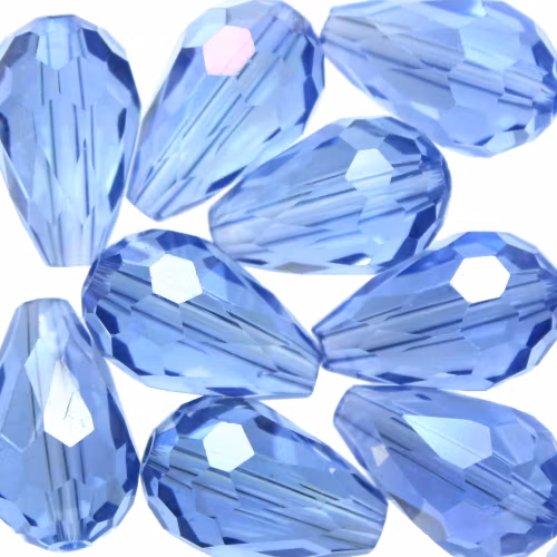 Light Sapphire AB Droppe Glas 15x10mm 1st