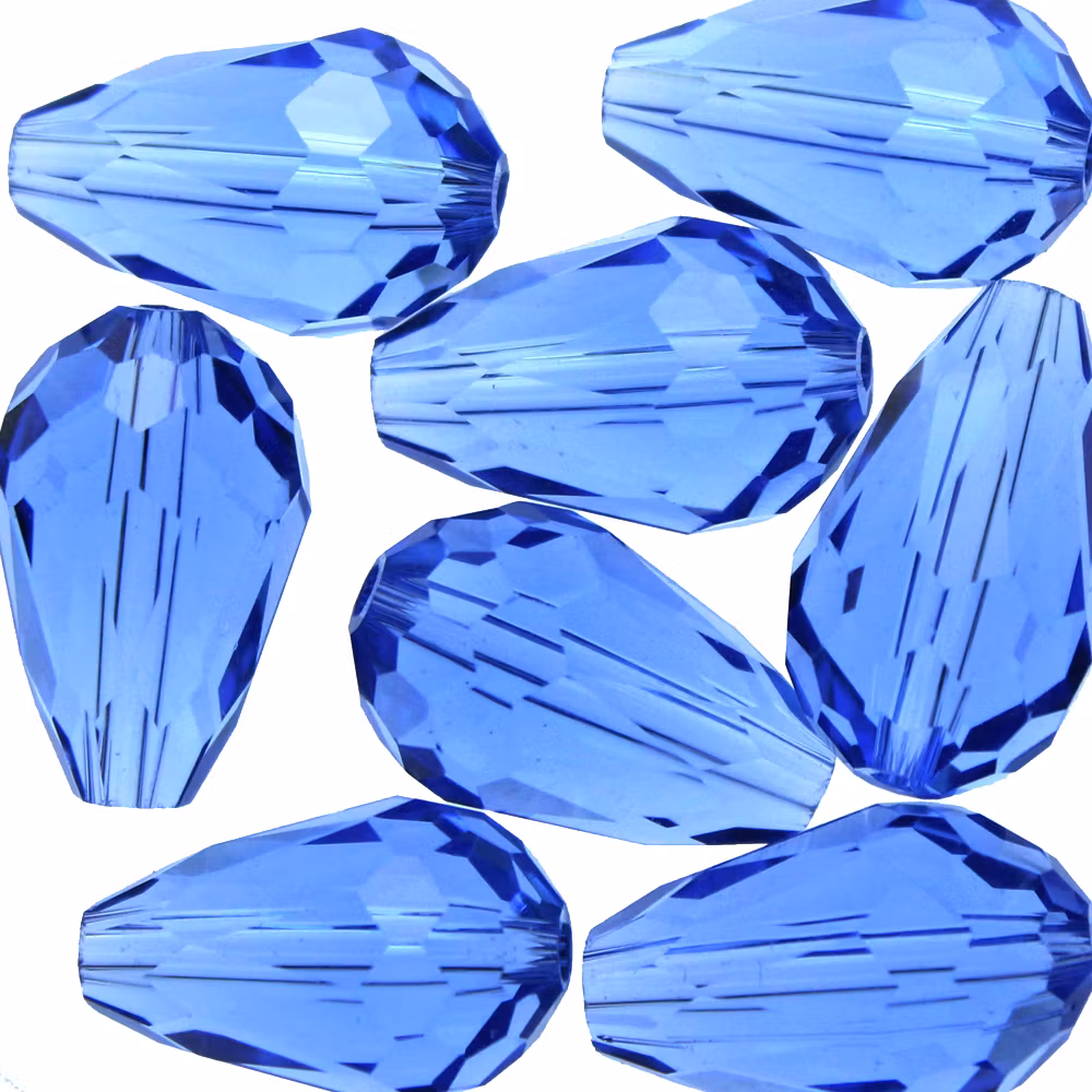Sapphire Droppe Glas 15x10mm 1st