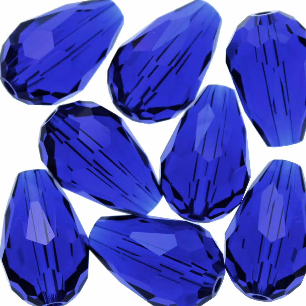 Cobalt Droppe Glas 15x10mm 1st