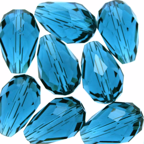 Sea Green Droppe Glas 15x10mm 1st