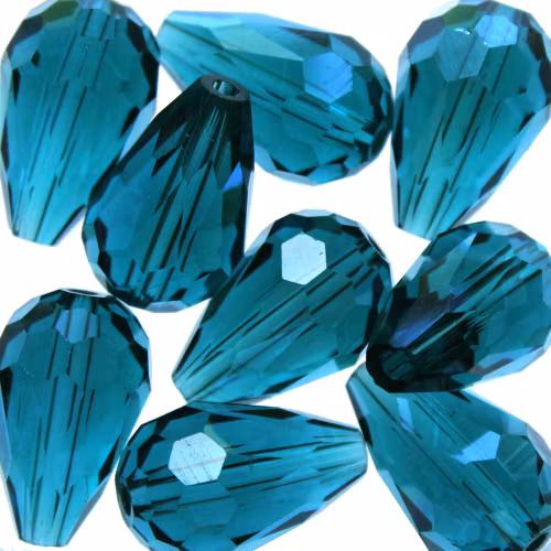 Sea Green Luster Droppe Glas 15x10mm 1st