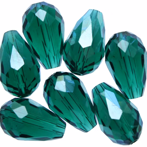 Emerald Luster Droppe Glas 15x10mm 1st