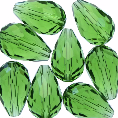 Light Green Droppe Glas 15x10mm 1st