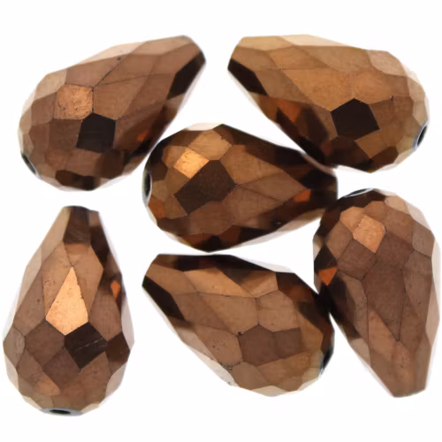 Metallic Brass Droppe Glas 15x10mm 1st
