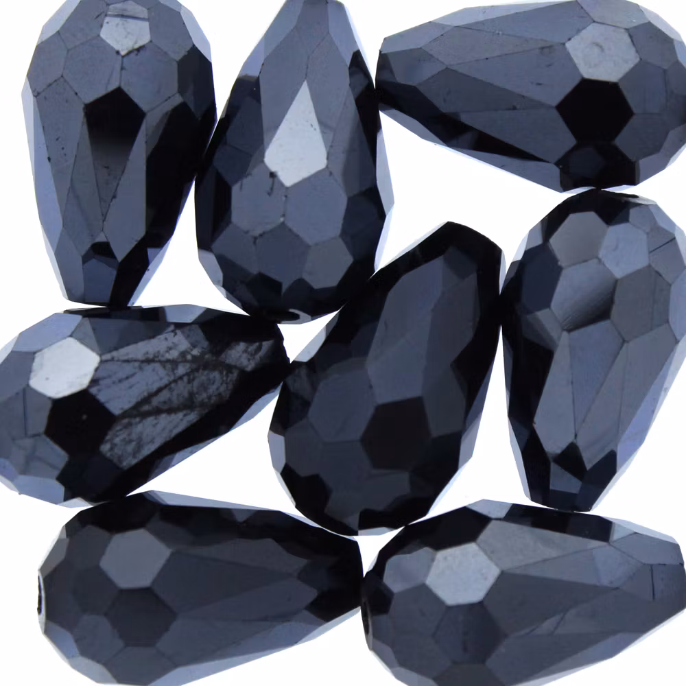 Metallic Hematite Droppe Glas 15x10mm 1st