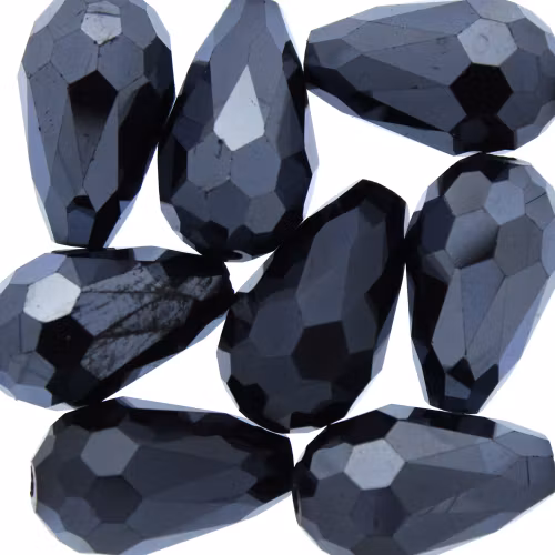 Metallic Hematite Droppe Glas 15x10mm 1st