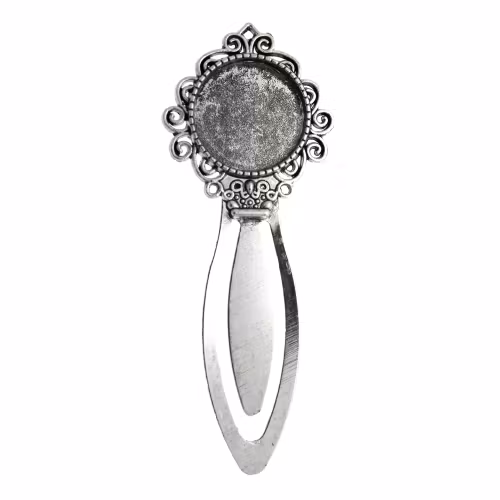 Silverfärgat Bokmärke till 20mm Cabochon 1st
