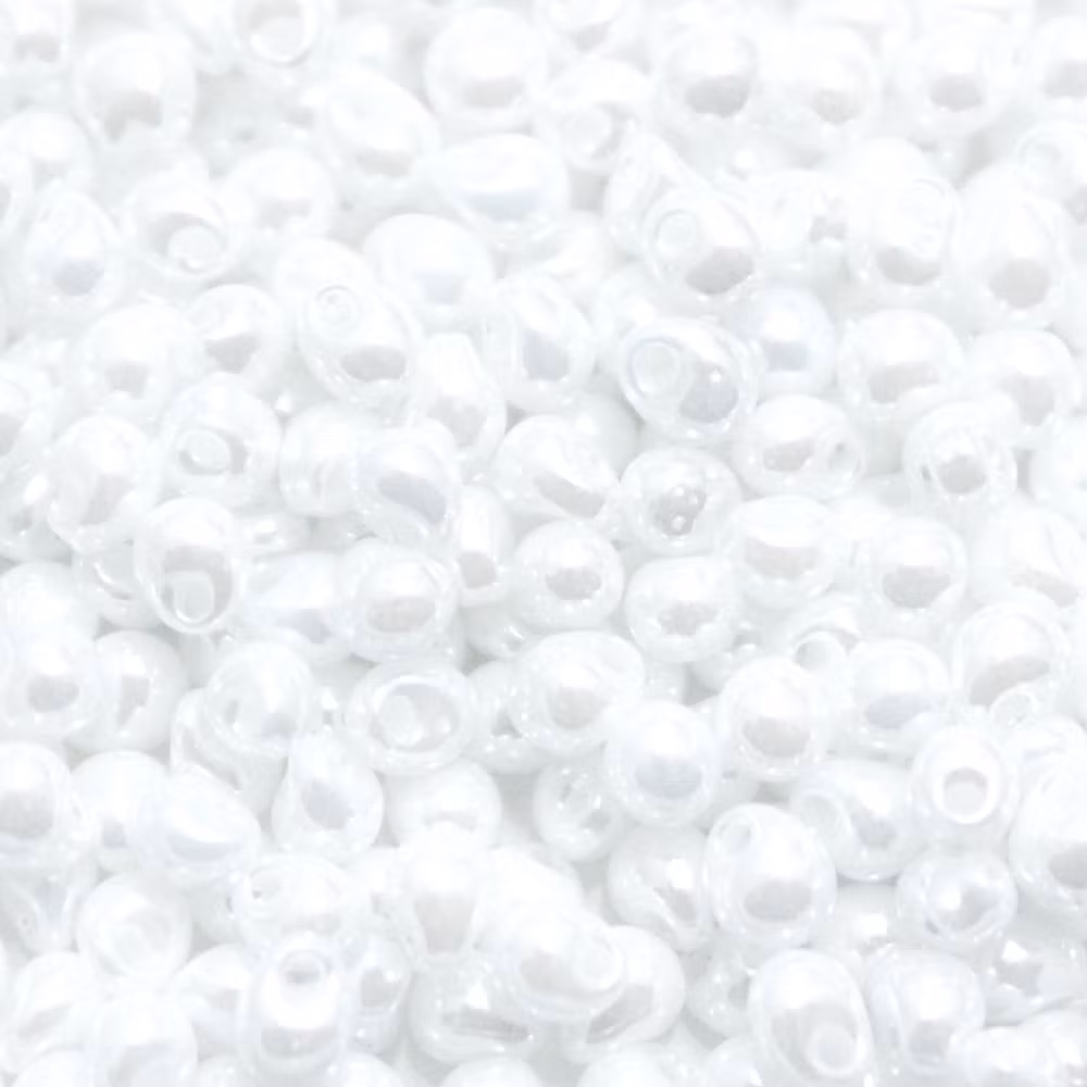 White Pearl Luster DP-0420 Miyuki Drops 3,4mm 10g