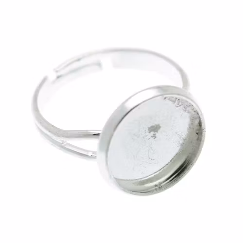 Silverfärgad Ringstomme till 12mm Cabochon 1st