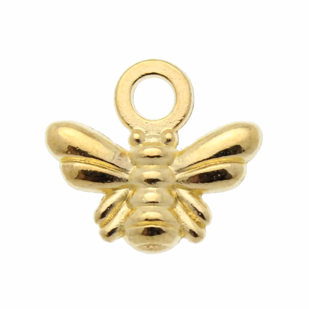 Guldfärgad Berlock Bi 10x11mm 1st