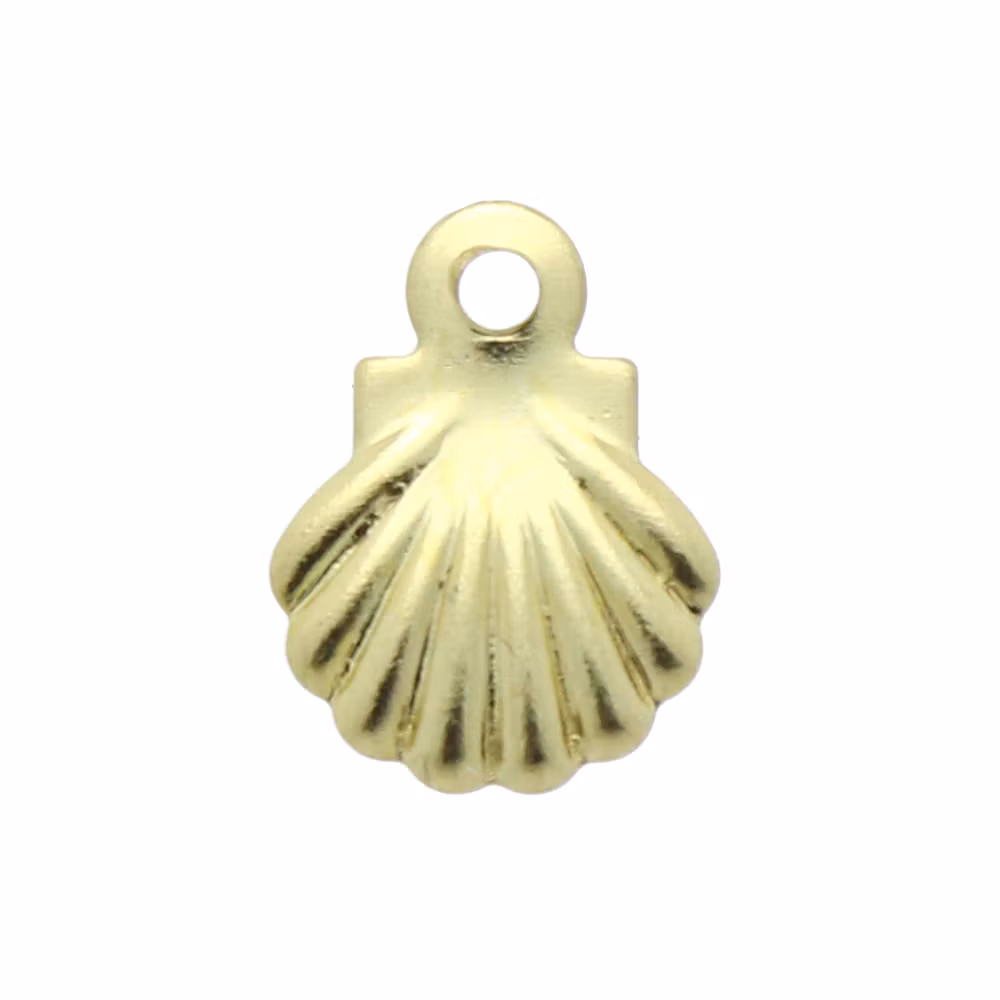Guldpläterad 18K 304 Rostfritt Stål Berlock Snäcka 7,5x5,5mm 5st