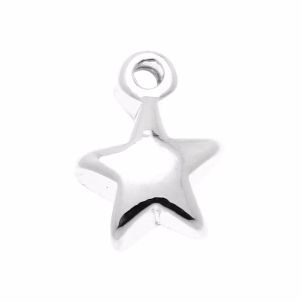Platinapläterad Berlock Stjärna 7x5mm 1st