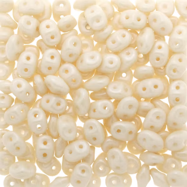 Opaque White Beige Luster Superduo 10g OBS! Färgen