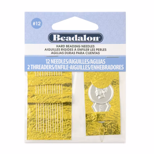 Beadalon #12 Hård Pärlnål 12st + 1 påträdare