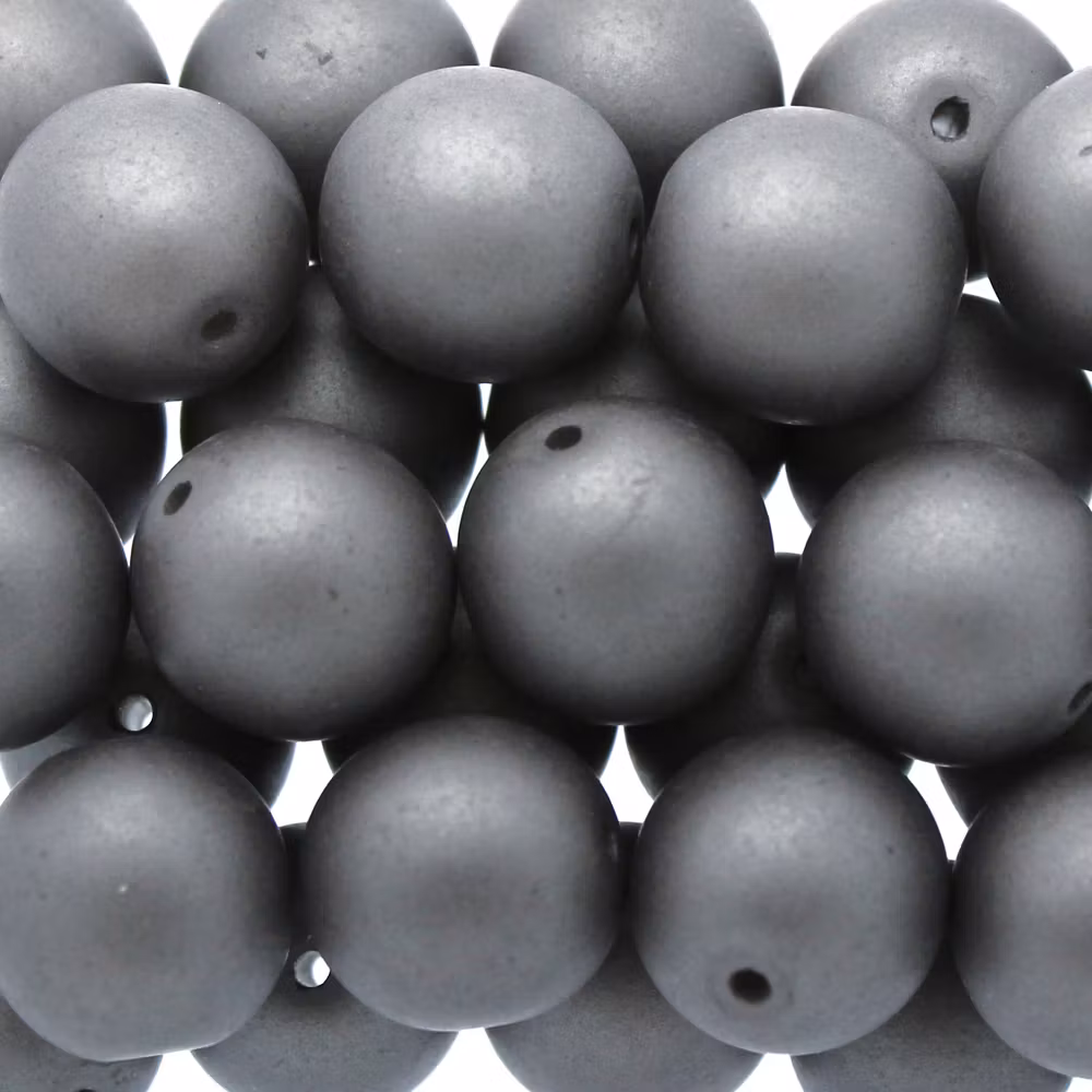 Alabaster Metallic Steel Runda/Druks 10mm 5st