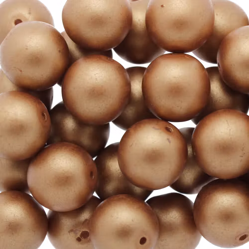 Alabaster Metallic Copper Runda/Druks 10mm 5st