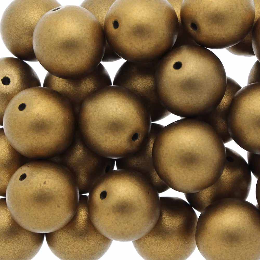 Alabaster Metallic Brass Runda/Druks 10mm 5st