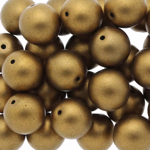 Alabaster Metallic Brass Runda/Druks 10mm 5st